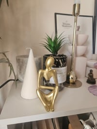 Image 3 of Golden Contenplative Gold painted statue 