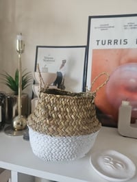 Image 2 of White and Natural woven basket 
