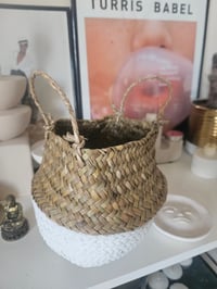 Image 3 of White and Natural woven basket 