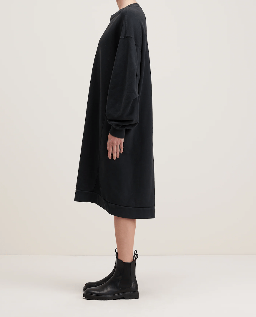 Image of Black Sweatshirt Dress