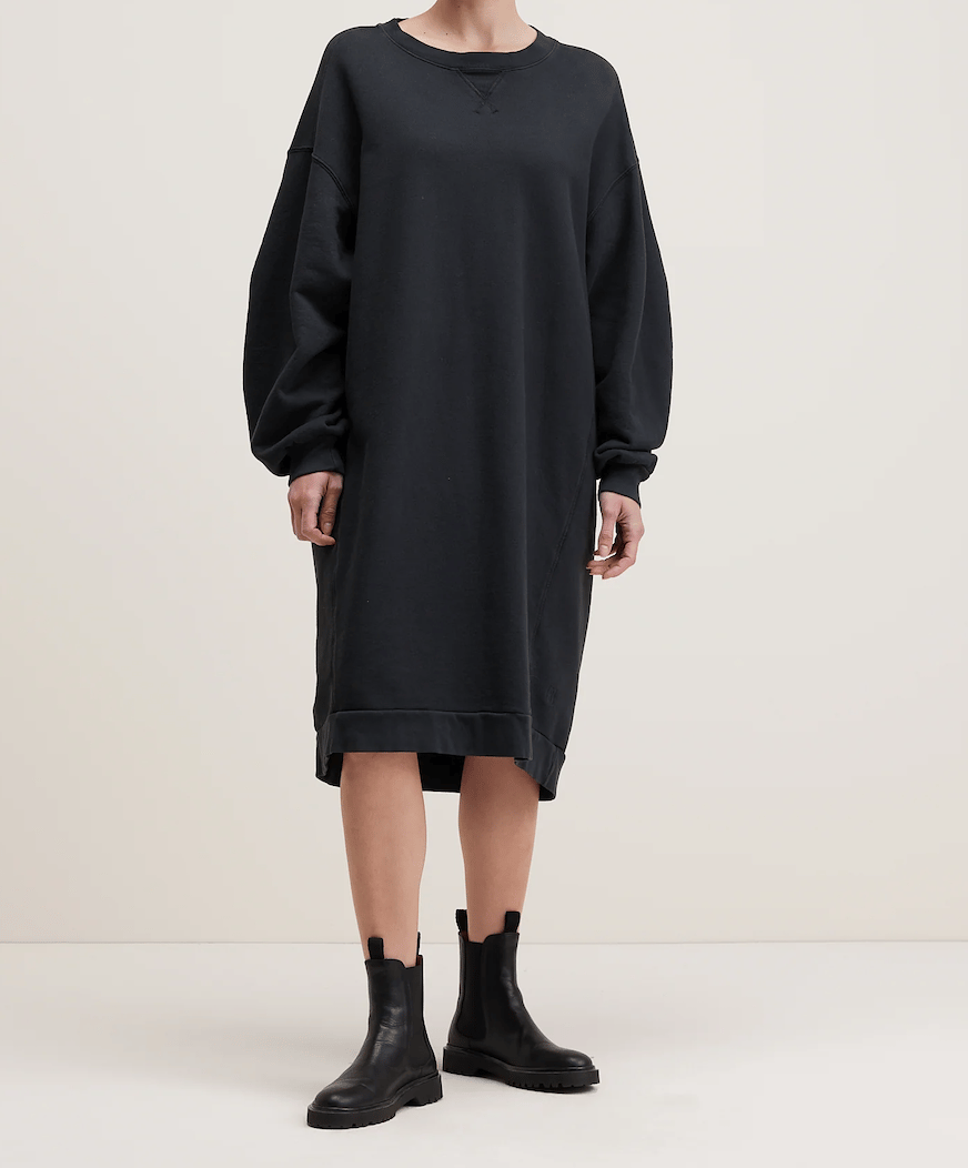 Image of Black Sweatshirt Dress