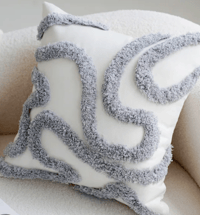 White and Grey Tufted Cushion Cover 