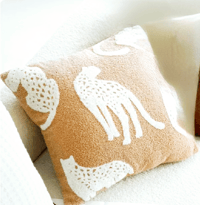 Leopard Motif Wool Cushion Cover 
