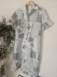 Image 1 of Vintage Abstract Mod Button Mini dress