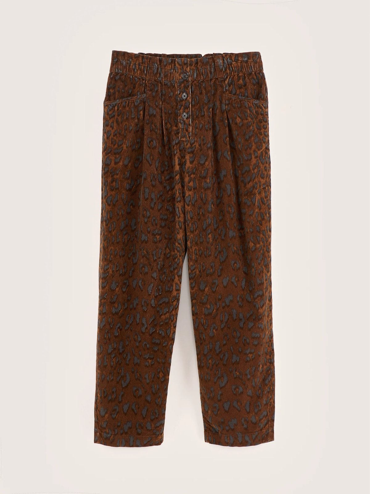 Image of Leopard Print Corduroy Pants