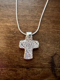 Image 1 of Tiny two sided silver cross