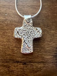Image 3 of Tiny two sided silver cross