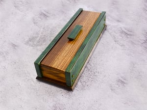 Image of Exotic Zebra Wood with Pine using Pyrolysis Shou Sugi Ban Technique, Knife Rustic Box
