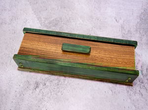 Image of Exotic Zebra Wood with Pine using Pyrolysis Shou Sugi Ban Technique, Knife Rustic Box