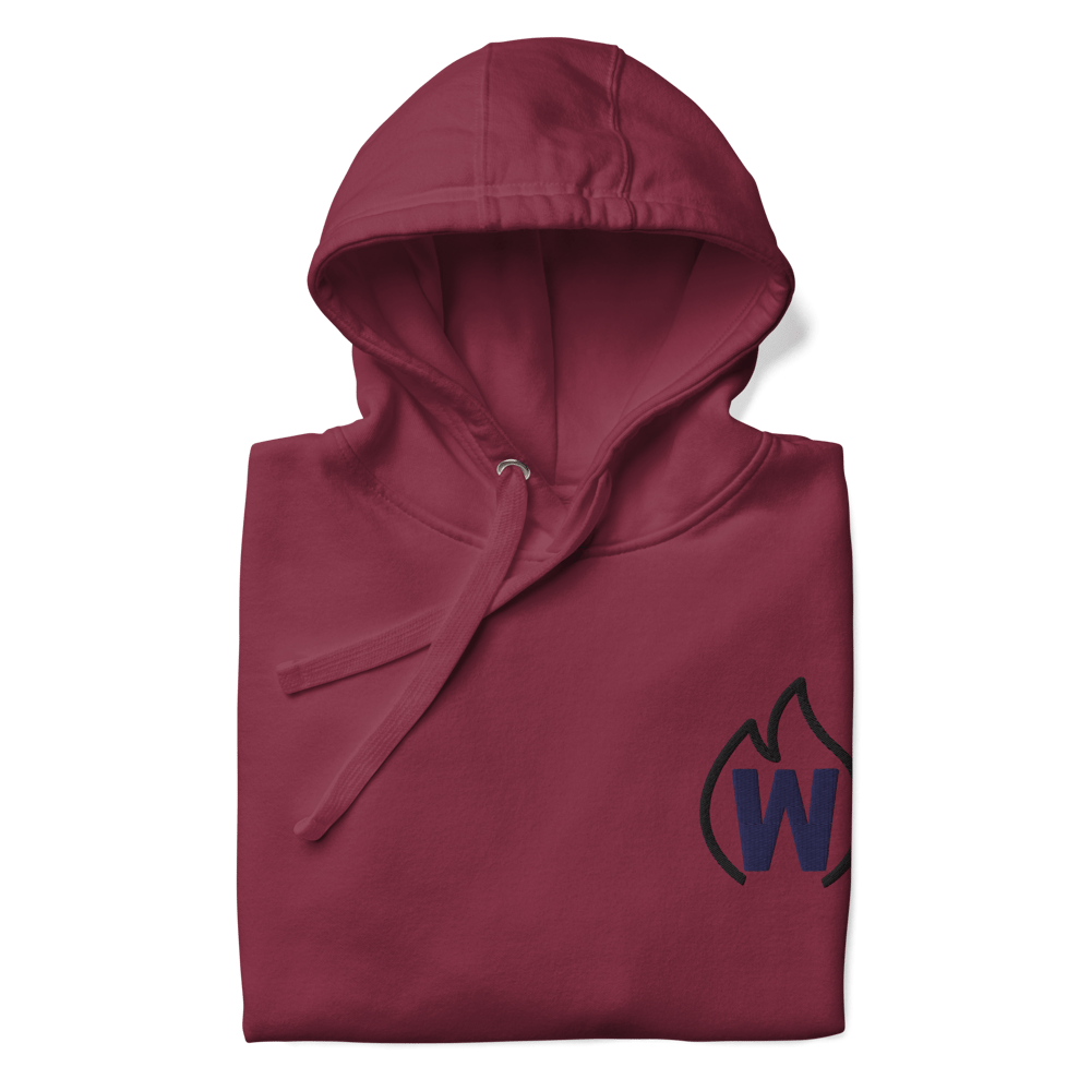 Image of Burgundy “Flame W” Premium Hoodie