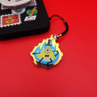 Image 1 of GRAVITY FALLS — Bill Cipher 1.5 Inch Rainbow Phone Charm