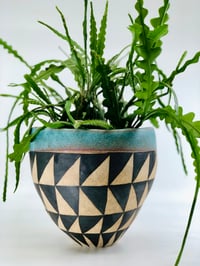 Graphic Stoneware Planter