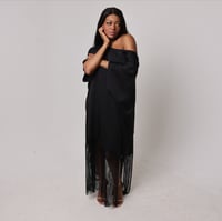 Image 4 of LUNA  FRINGE  DRESS (BLACK)