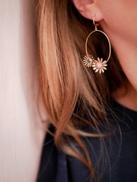 Image 2 of Boucles d'Oreilles ADÉLIE Pêche/Bleu