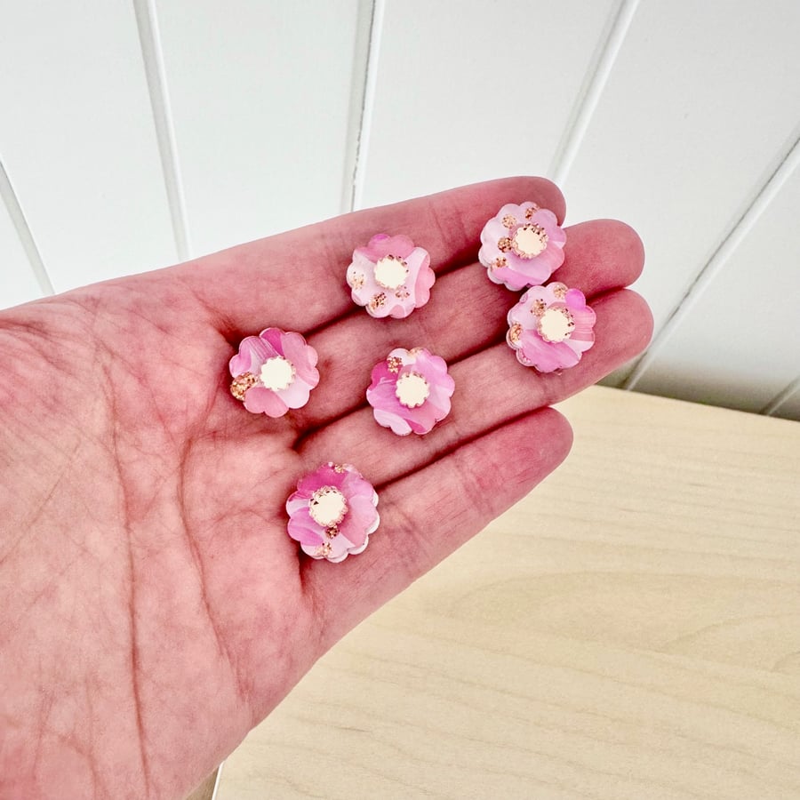 Image of 'Pink Champagne' Mini Blossom Studs