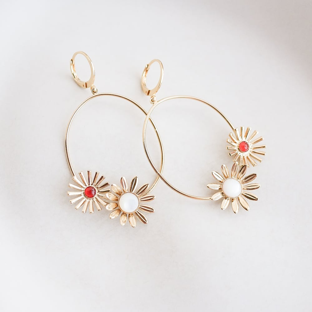 Image of Boucles d'Oreilles ADÉLIE Blanc/Orange