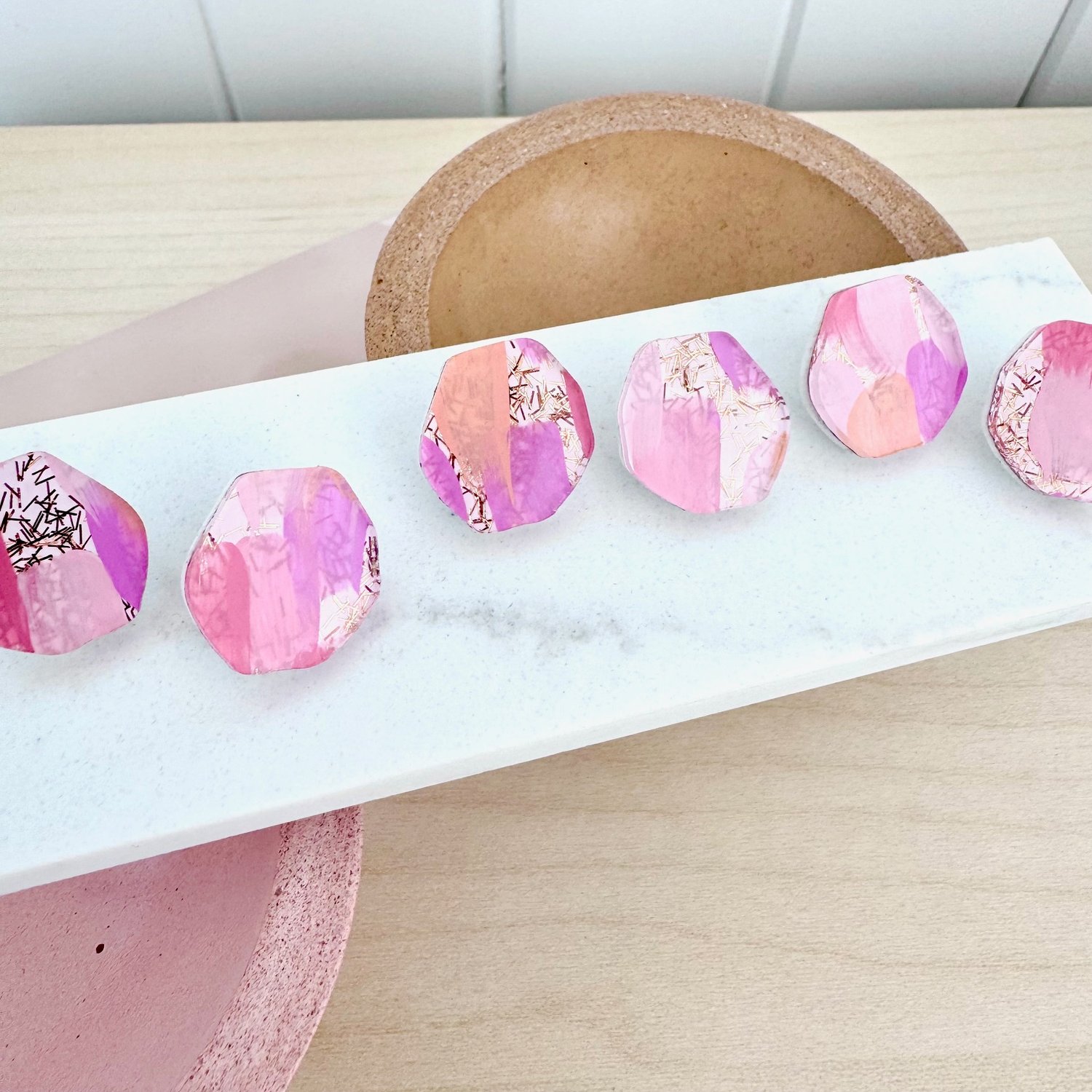 Image of 'Sparkle Sunset' Painted Gem Studs