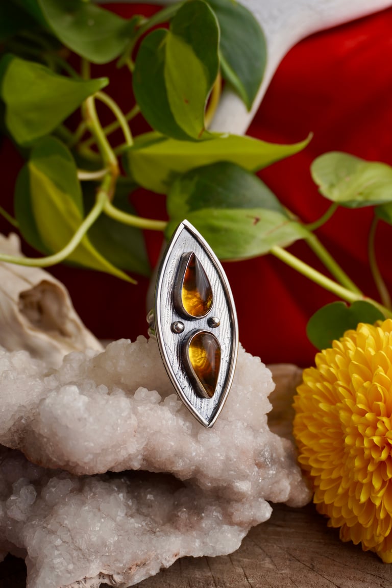 Amber Ring (size 7.75) Image 2