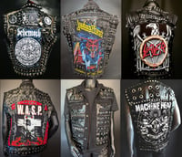 Image 1 of CUSTOM MADE MENS DENIM METAL BATTLE VESTS 