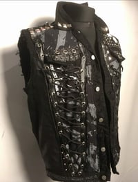 Image 9 of CUSTOM MADE MENS DENIM METAL BATTLE VESTS 