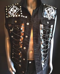 Image 18 of CUSTOM MADE MENS DENIM METAL BATTLE VESTS 