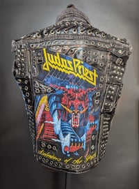 Image 3 of CUSTOM MADE MENS DENIM METAL BATTLE VESTS 