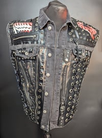 Image 13 of CUSTOM MADE MENS DENIM METAL BATTLE VESTS 