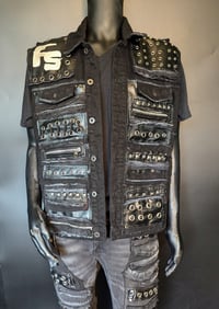 Image 20 of CUSTOM MADE MENS DENIM METAL BATTLE VESTS 