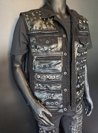 Image 5 of CUSTOM MADE MENS DENIM METAL BATTLE VESTS 