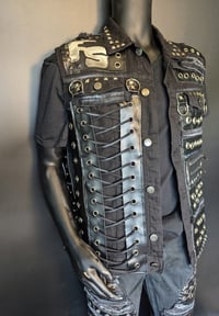 Image 15 of CUSTOM MADE MENS DENIM METAL BATTLE VESTS 