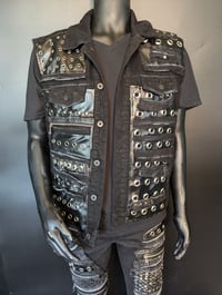 Image 19 of CUSTOM MADE MENS DENIM METAL BATTLE VESTS 