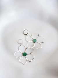 Image 7 of Boucles d'Oreilles NAOLIE - Vert foncé - Or/Argent