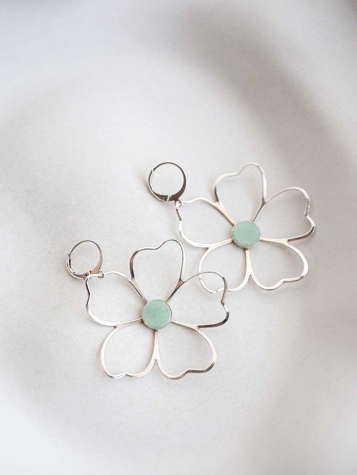 Image of Boucles d'Oreilles NAOLIE - Vert clair