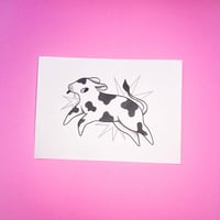 Leaping Cow A5 Print