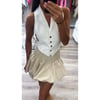 Cream Balloon Mini Skirt 