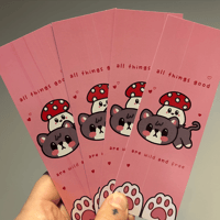 Image 2 of Cute Cat and Mushroom Bookmark