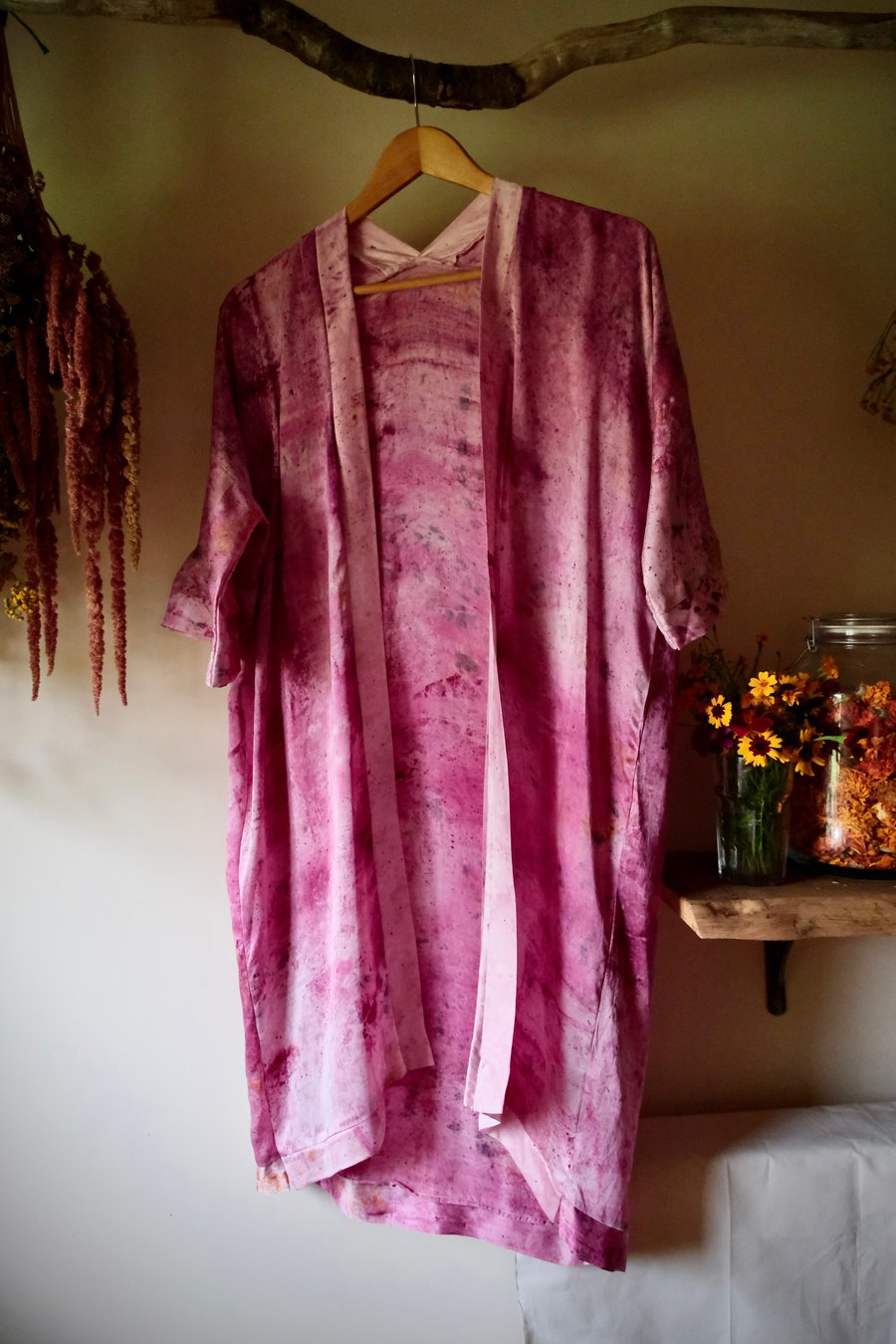 Image of Magenta Swoon - Silk Robe