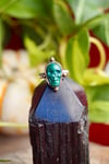 Malachite Skull Ring (sz 7.75)