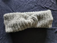 Image 3 of Grey Wool Ear Warmer Headband