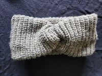 Image 3 of Grey Wool Ear Warmer Extra Wide