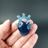 Image 1 of Big ol sparkly blue heart pendant 