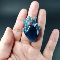 Image 5 of Big ol sparkly blue heart pendant 