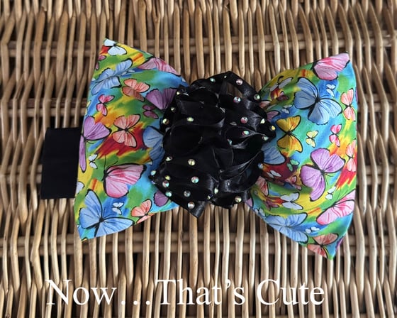 Image of Field of Flowers Puffy Bow Headband 