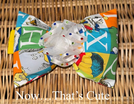 Image of Dr Suess Alphabet Puffy Bow Headband 