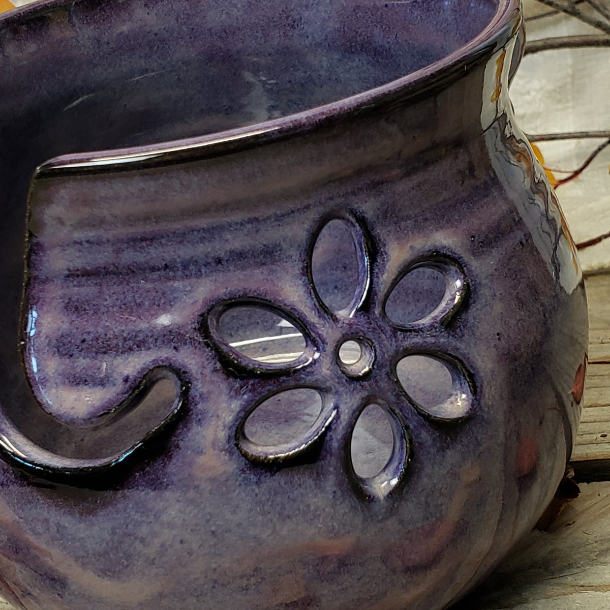 Image of Yarn Bowl for your wool with Bonsai Snips: Huckleberry (Purple)