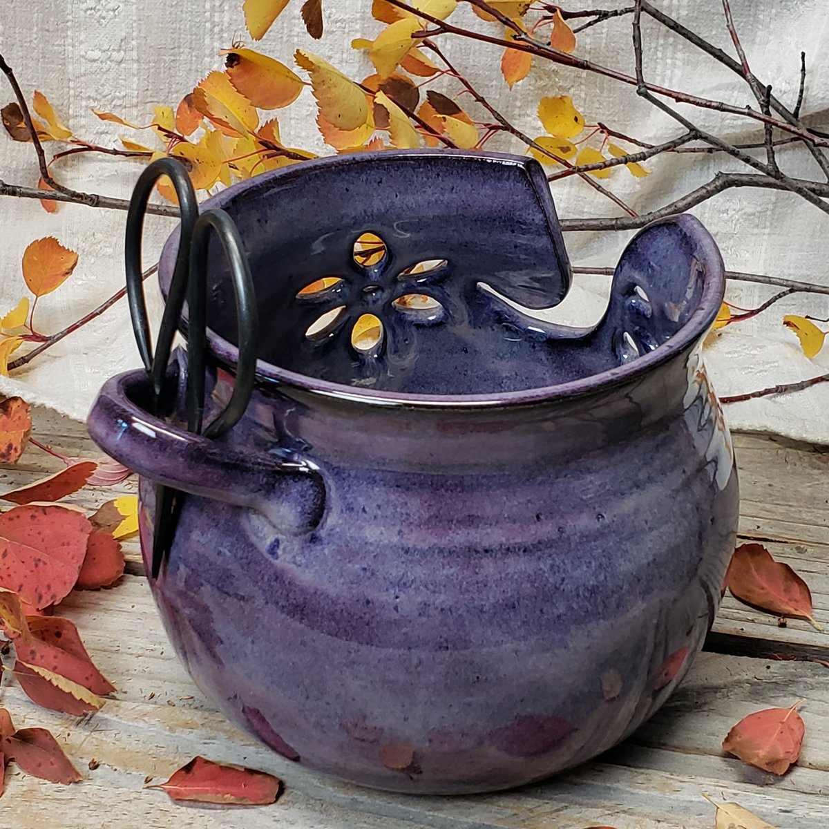 Image of Yarn Bowl for your wool with Bonsai Snips: Huckleberry (Purple)