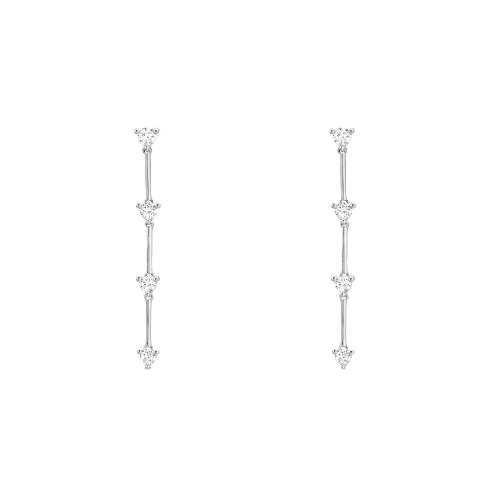 Image of 14kt and 4 Diamond Earrings (Yellow Gold or White Gold)