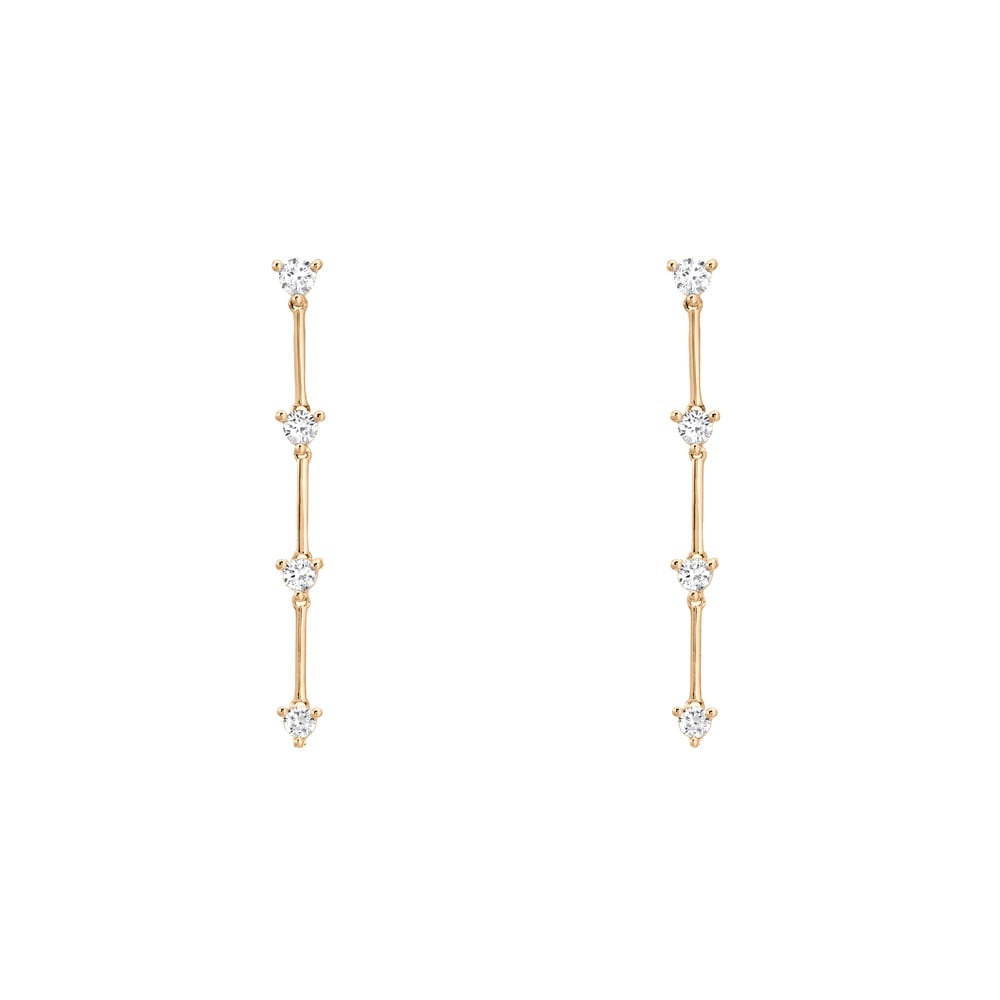 Image of 14kt and 4 Diamond Earrings (Yellow Gold or White Gold)