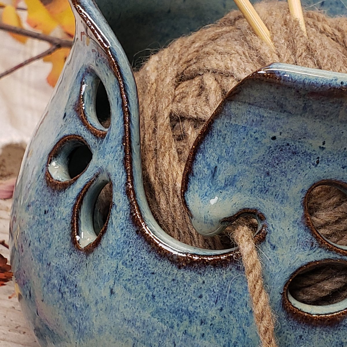 Image of Yarn Bowl for your wool with Bonsai Snips: Glacial Waters (Turquoise)