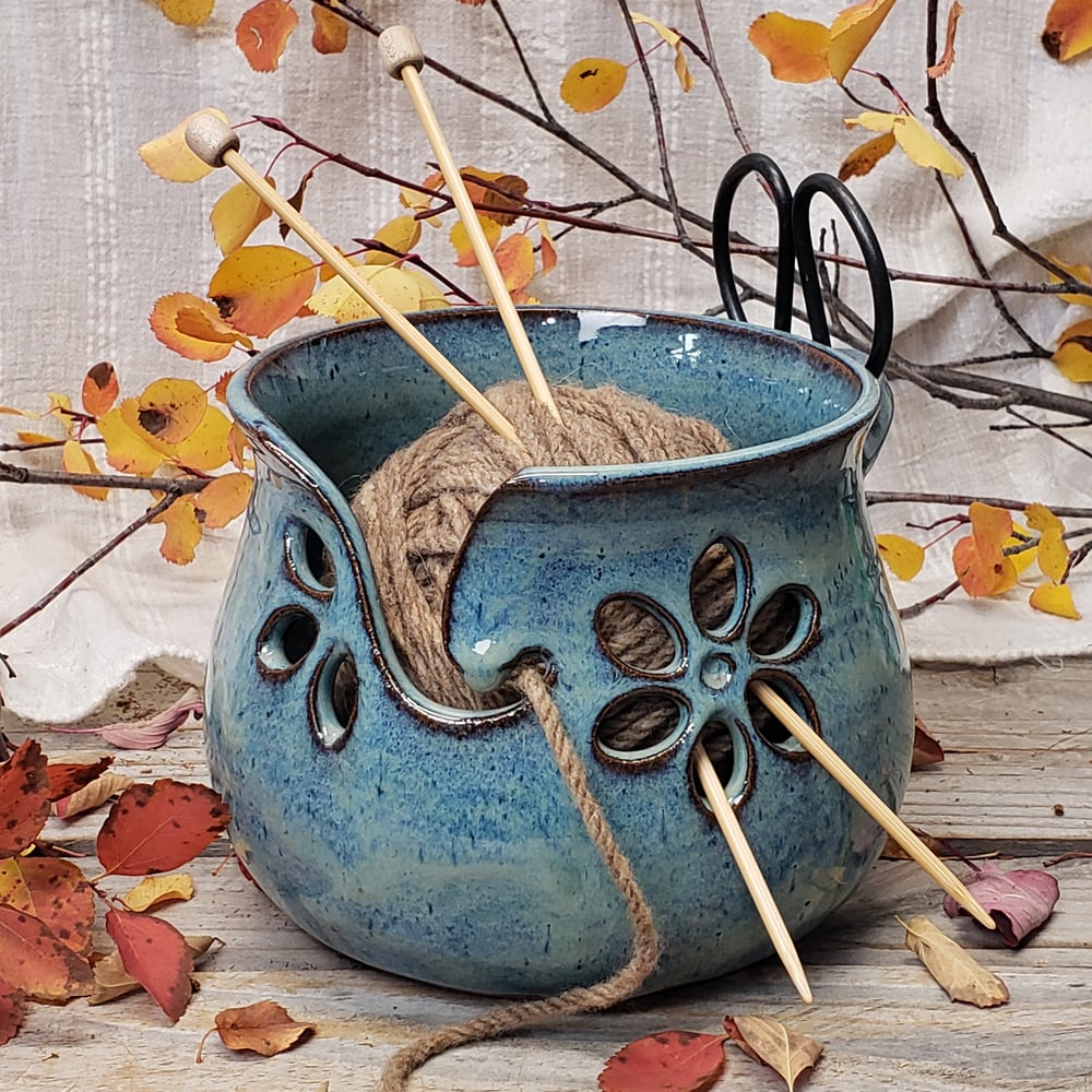 Image of Yarn Bowl for your wool with Bonsai Snips: Glacial Waters (Turquoise)